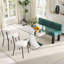 Ensemble de salle à manger moderne 3/5 PCS, table en verre trempé, 2/4 chaises en peluche et banc pour cuisine / salon-1213444921-1213444865-1213444922