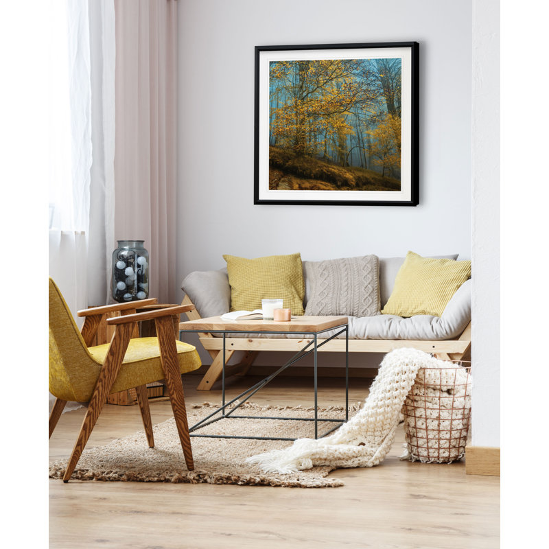 «Play the Yellow Blues», reproduction de photo, H 22,5 po x l 22,5 po x P 1,5 po, Cadre plastique noir