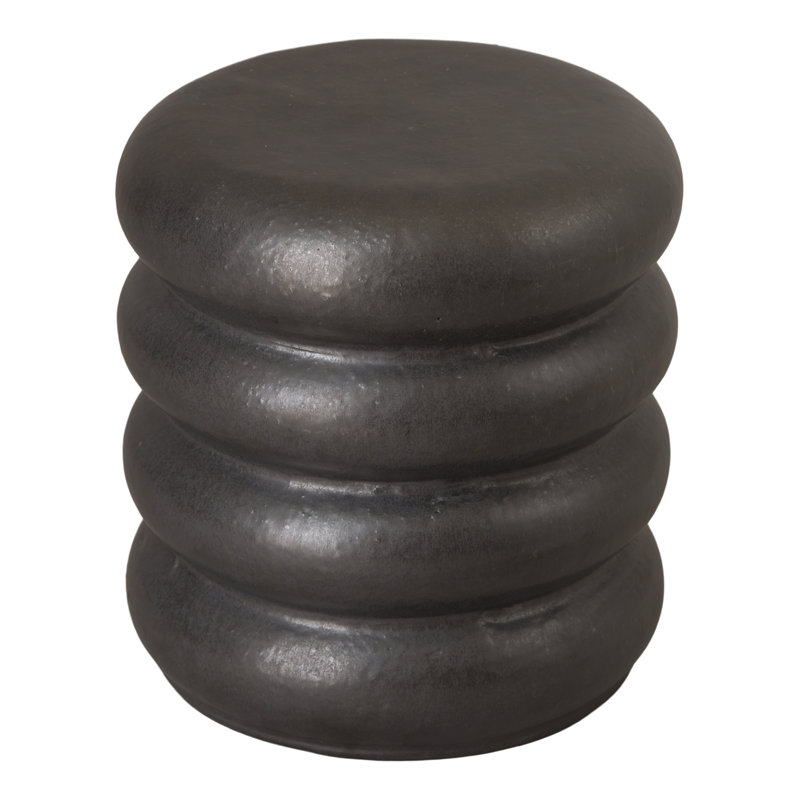 Ravenna Garden Stool, Matte Black