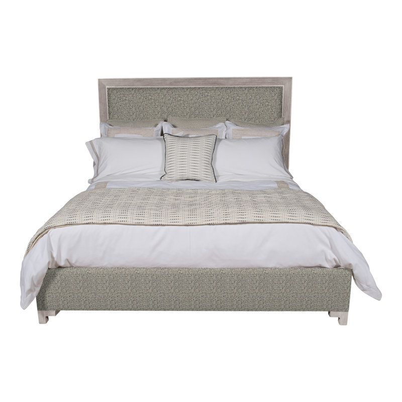 Louise/Lawrence Upholstered Bed, Tuck Graphite, King, Dove Gray