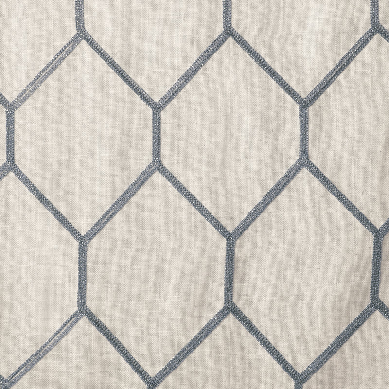 Brooklyn Geometric Sheer Grommet Single Curtain Panel, 50"W x 84"H, Gray