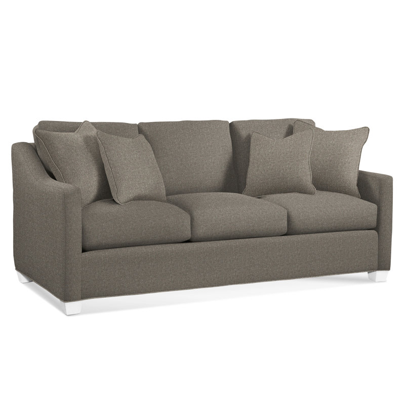 Oliver Sofa, Frost White Finish, Gray Sugar Performance; 0863-84