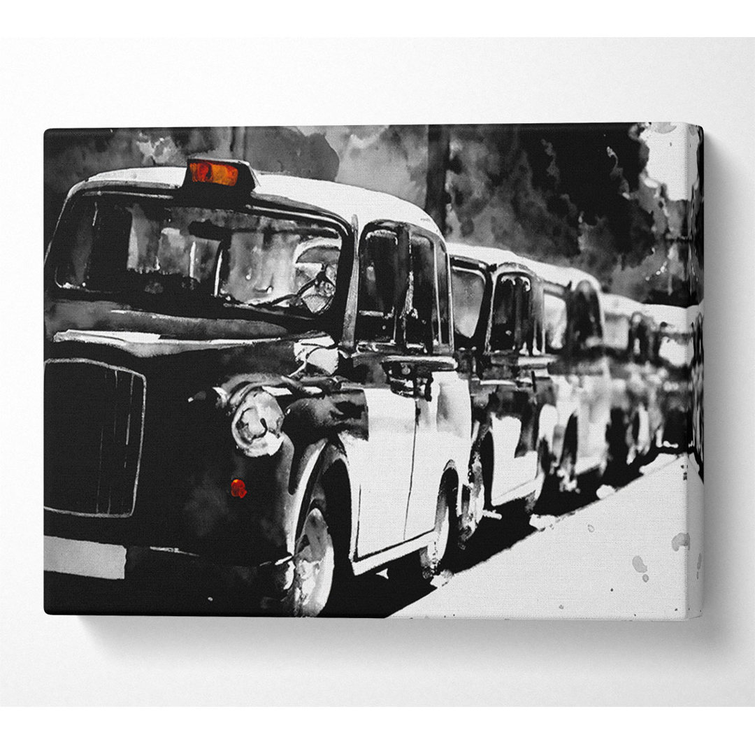 London Black Cabs - Kunstdrucke auf Leinwand - Wrapped Canvas