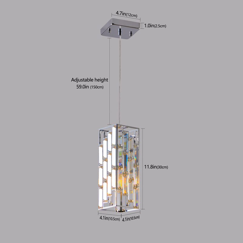 3-Light White Chrome Adjustable Iron Crystal Chandeliers