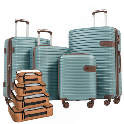 4 Piece Luggage Set Suitcase Set, ABS Hard Shell Lightweight Expandable Travel Luggage With 4 Packing Cubes, TSA Lock, Spinner Wheels For Men Women(16