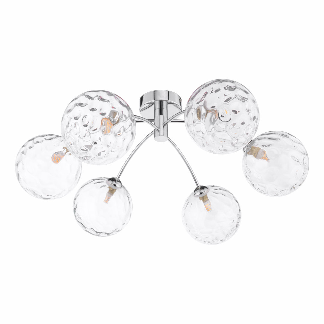 IZZY 6LT SEMI FLUSH POL CHR CW GLS 150MM