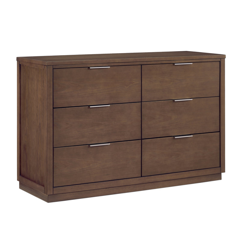 Delta Children Forever 6 Drawer Dresser - Naturals Collection, Teak Brown/Silver