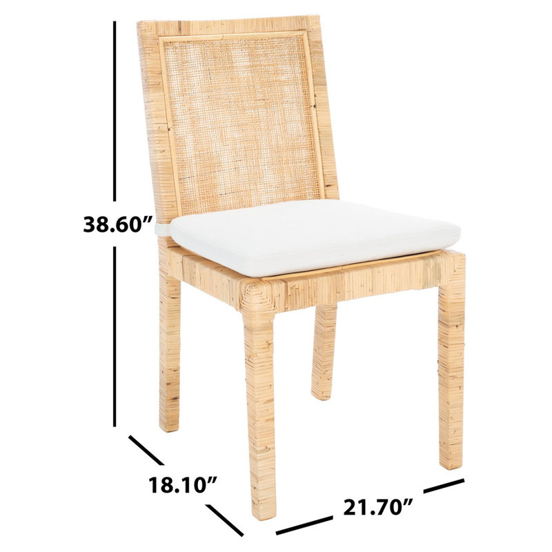 Chaise de salle à manger avec coussin Monarrez Cane
