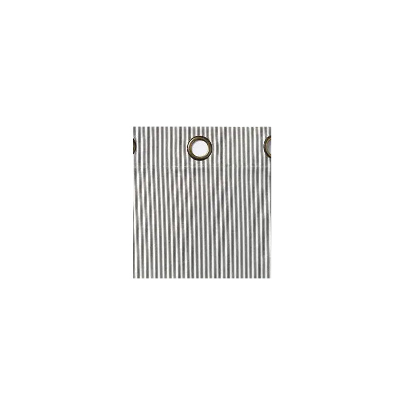 Cotton Blend Striped Sheer Thermal Grommet Curtain Panels, 40" W x 72" L, Black
