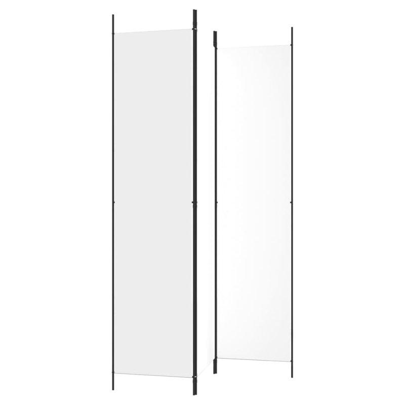 Kasimir Folding Room Divider, White, 3, 220cm H x 150cm W