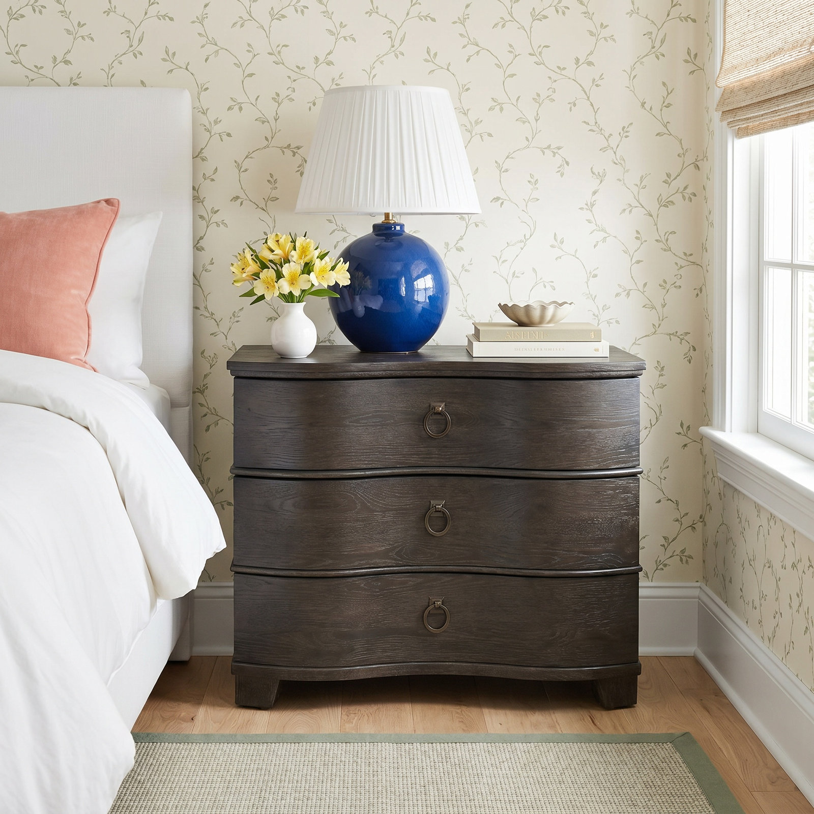 Hayes 3-Drawer Oak Nightstand