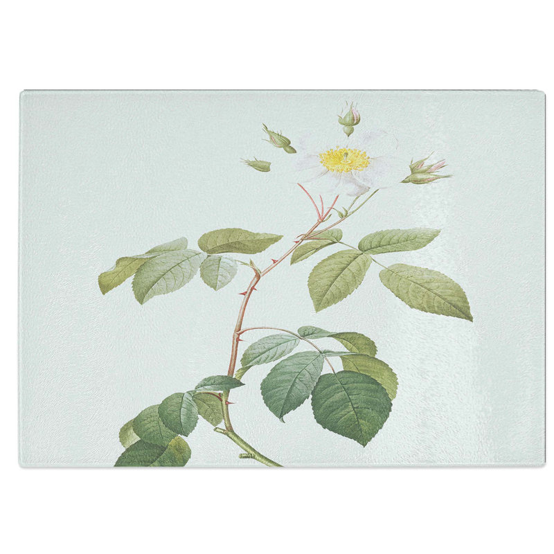 Tempered Glass Climbing Rose Chopping Board, 39 cm W x 28.5 cm L