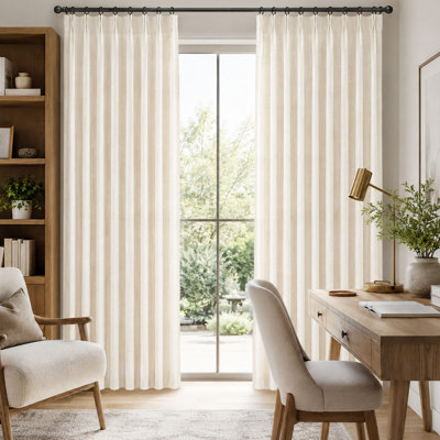 Linen Blend Pinch Pleat Curtains, Light Filtering Fabric