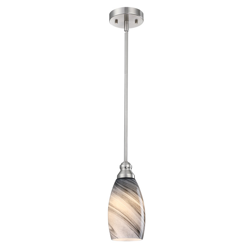 Abat-jour suspendu en verre 7,64 po, Blacks Blanc