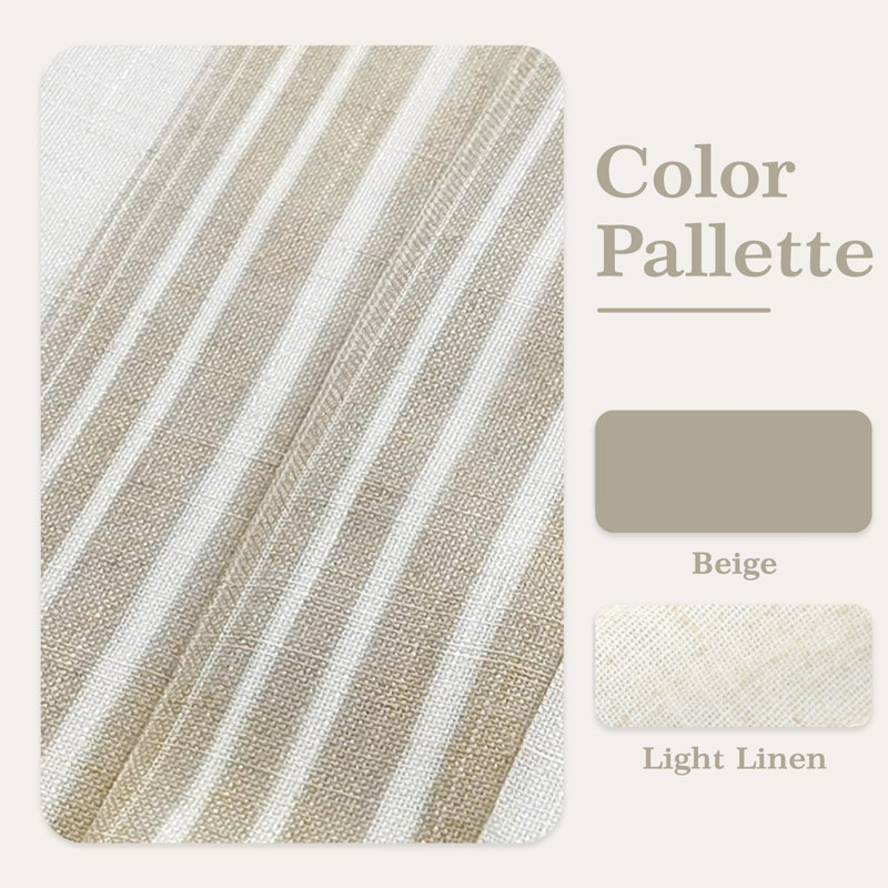 Akhill Striped Tailored Window Valance, 52" W x 14" L, Beige
