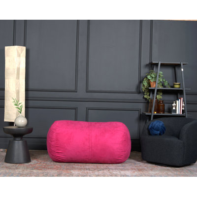 Fauteuil à billes cylindrique en suède de 4 pieds Michael, fuchsia