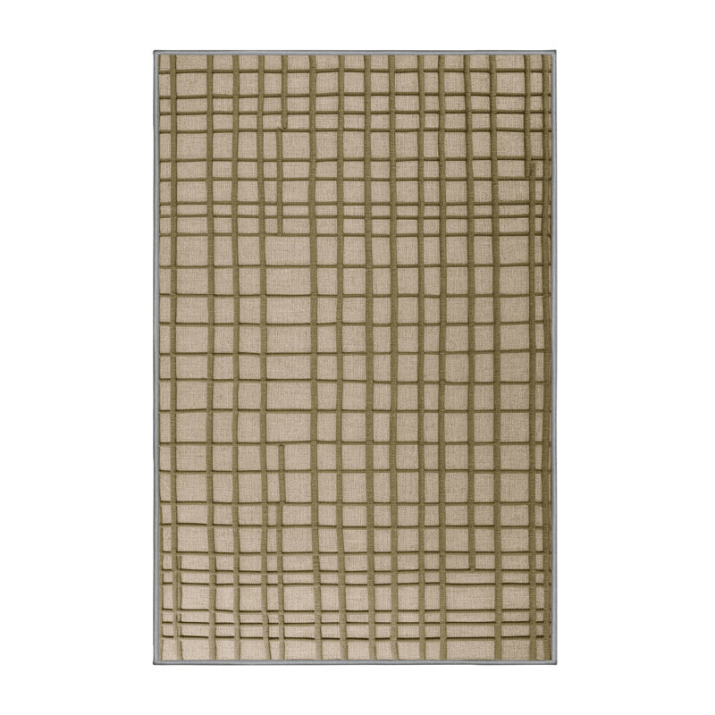 Machine Washable Trellis Gray Area Rug, Rectangle 7' x 9'