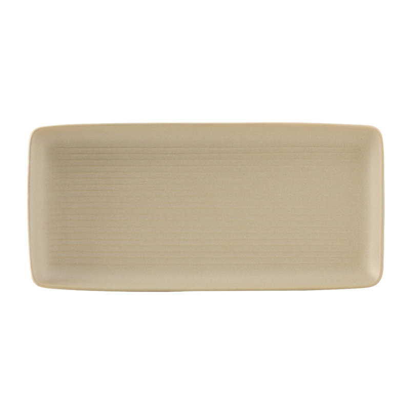 Plateau en porcelaine Tuxton, H 1,1 po x l 14 po x P 6,63 po, Beige