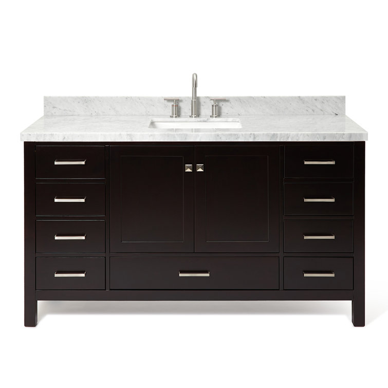 Grevera 61'' Single Bathroom Vanity with Carrara Marble Top