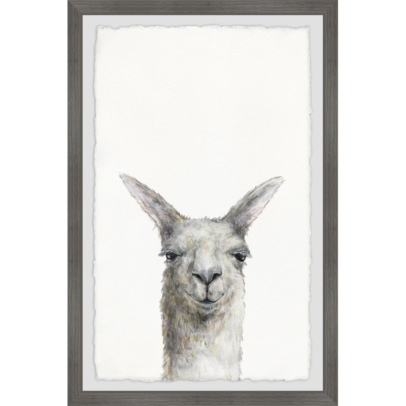 «Mischievous Llama» par Sarahbella, reproduction encadrée, H 18 po x l 12 po x P 1,5 po