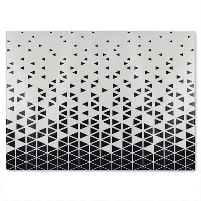 Geometric Triangles Glass Chopping Board