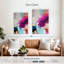 Avery abstrait rose et bleu-106971364