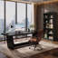 Ensemble de mobilier de bureau à domicile 3 pièces : bureau de direction 71 po et bibliothèques ouvertes 72 po