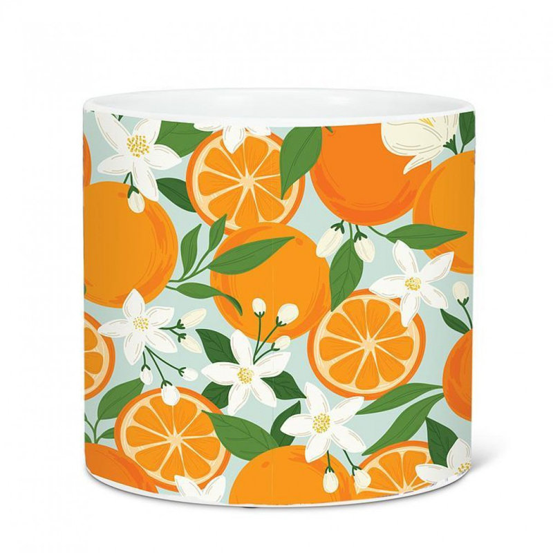 Hillman Oranges & Blossoms Print Planter