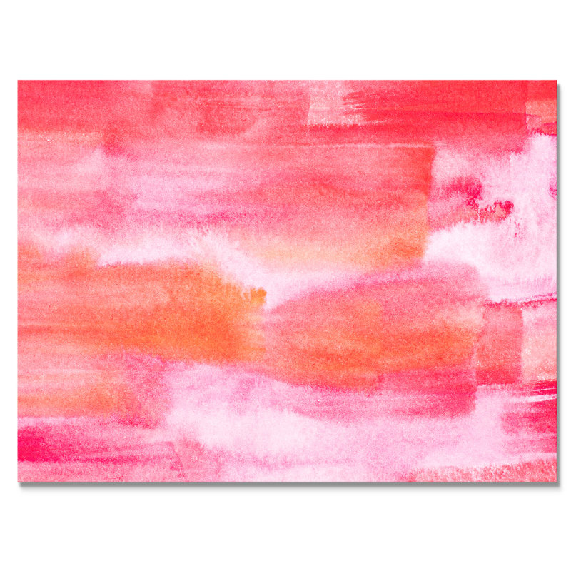 «Dark Pink and Red Waves», reproduction sur toile flottante, H 12 po x l 20 po x P 1 po, Toile tendue