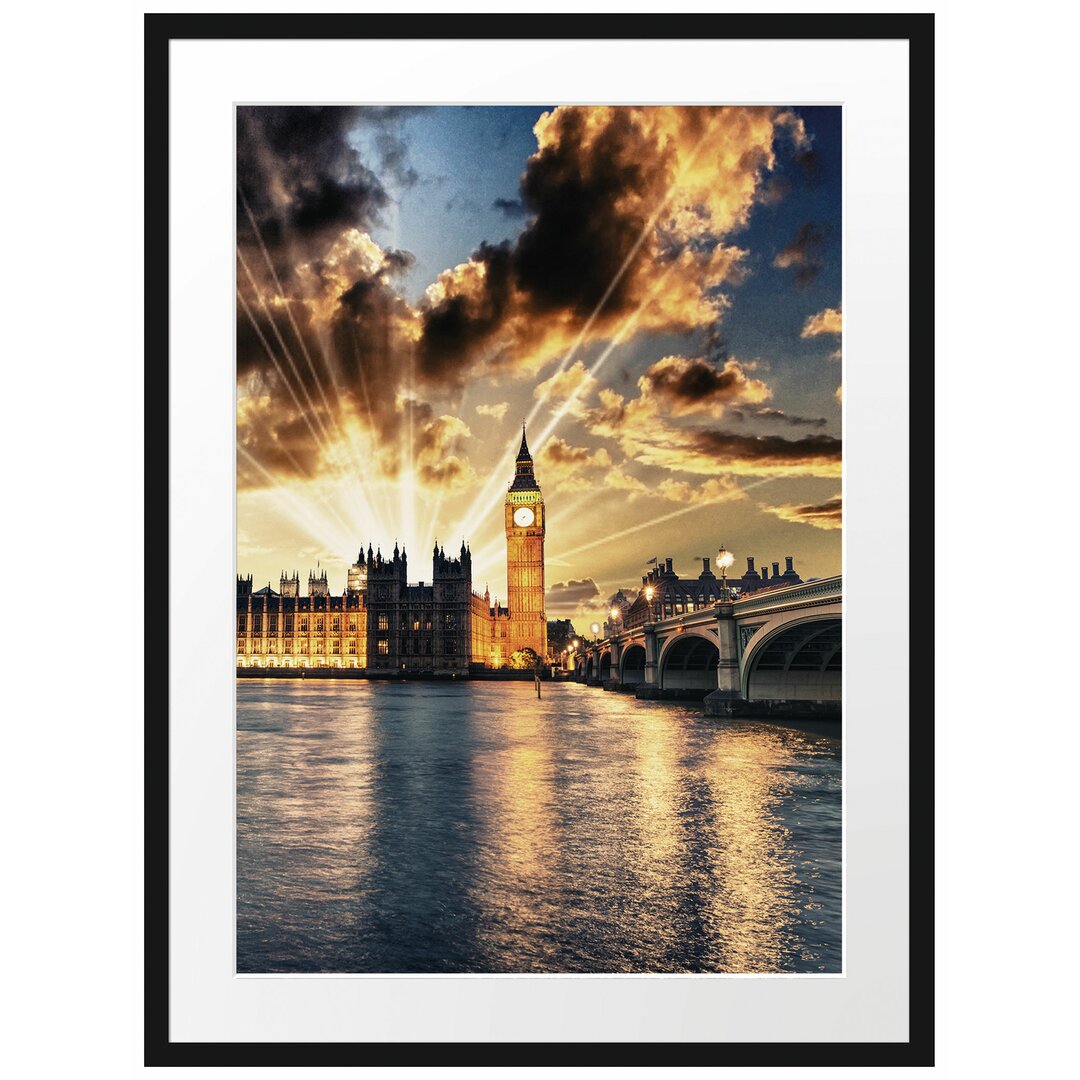 Gerahmtes Poster Big Ben am Abend