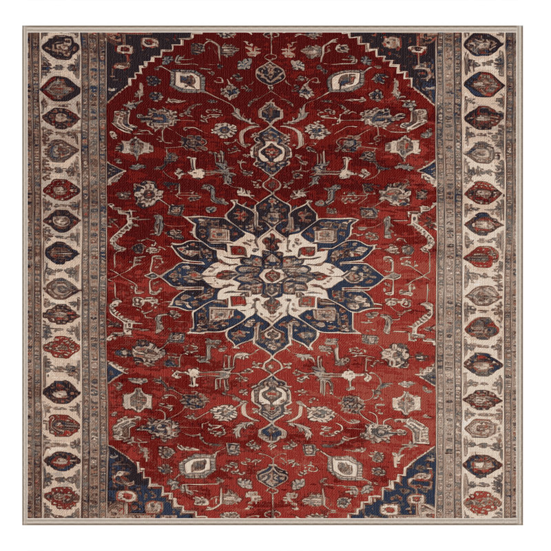 Tapis brun lavable à la machine, Carré 6 pi