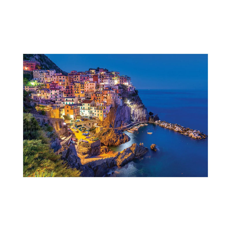 Nuit bleue, Manarola Cinque Terre, Italie, H 26 po x l 40 po x 1,5 po