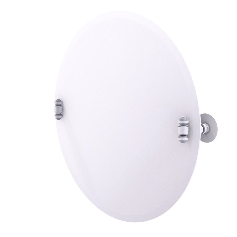 Miroir rond à inclinaison 22 po Gober, Blanc mat