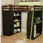 Lit mezzanine en bois peu encombrant, design multifonctionnel moderne noir et vert