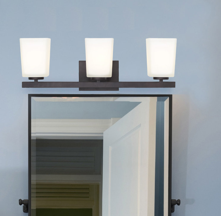 3 - Light Dimmable Vanity Light, Oil Rubbed Bronze