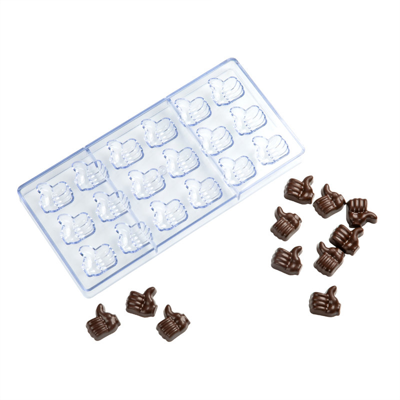 Moule à bonbons 10,8 po x 5,3 po, 18 pouces, 18 oz, résistant au congélateur, plateau de dessert transparent en polycarbonate