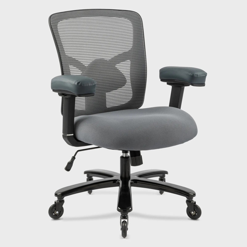 29,7 po de largeur, grande et haute chaise de bureau ergonomique en filet avec support lombaire réglable et accoudoirs 4D (ensemble de 2)