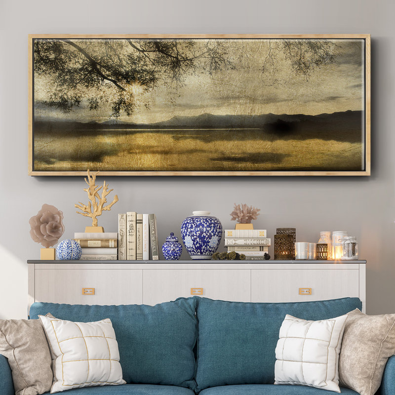 Golden Staffelsee Lake - toile encadrée, H 20 po x l 50 po