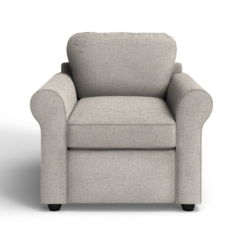 Warrington Upholstered Armchair, Drusky Ivory Sustain® Basketweave