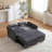 Classic pull-out sofa bed with cushioned seating, Chenille two-seater sofa with adjustable backrest-167202150