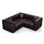 Canapé modulaire en cuir synthétique modulaire en L de 75,1 po Guilherme