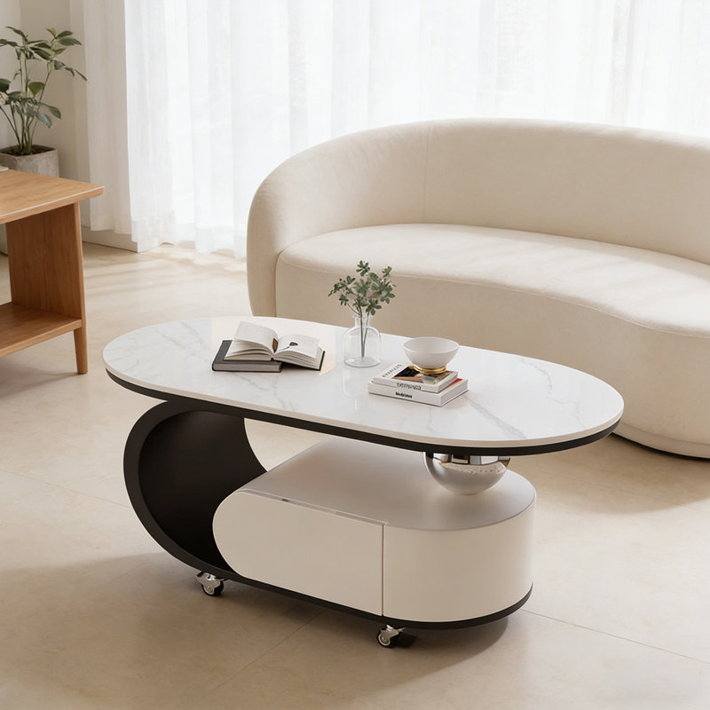 Clute, H 17,71 po x L 31,49 po x l 15,74 po, Blanc / Gris, Blanc/Noir