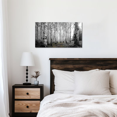 Doucet - Aspen Forest Pictures Wall Decor for Home, Serene Nature Canvas Artwork for Living Room, Wrapped Canvas Print Pine Frame, 12×24 inches