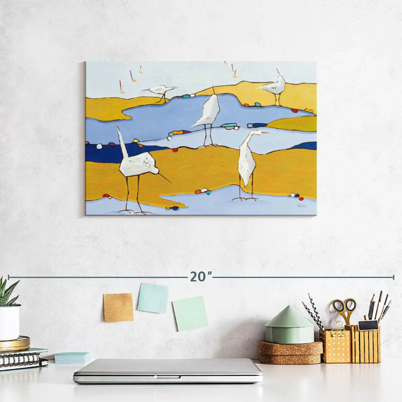 Marsh Egrets, 8" H x 12" W