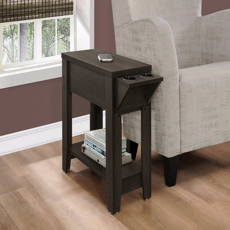Table d'appoint, côté, bout, rangement, lampe, stratifié, transitionnel, Espresso