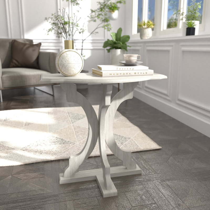 Vesely Saylor 22.8" Solid Wood End Table, Antique White