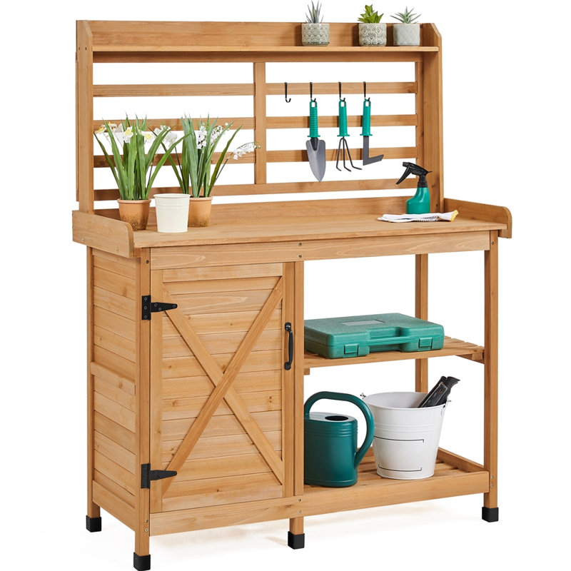 Table de jardin en pot 4 couches Grimsby, Bois