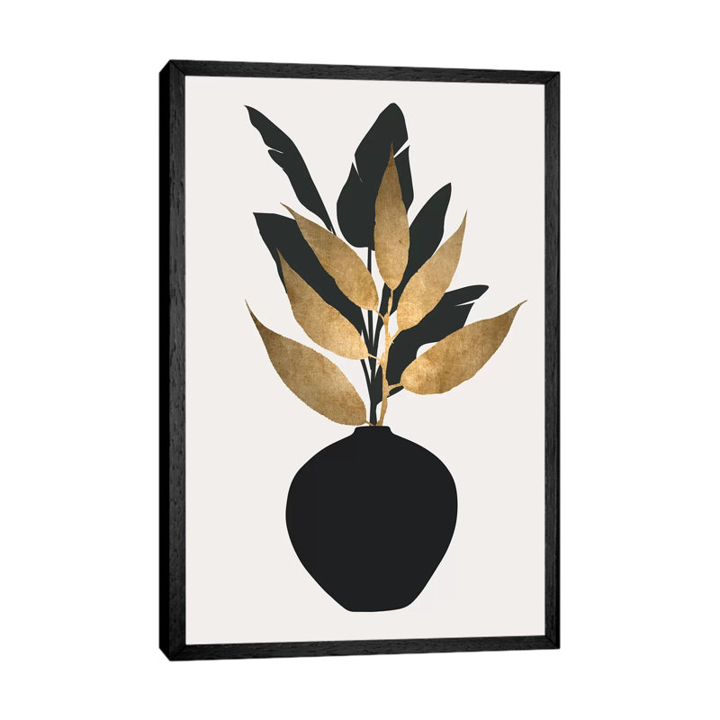 Bouquet No.5 by Kubistika - Print on Canvas, Black Floater Framed, 101.6cm H x 66.04cm W x 3.81cm D