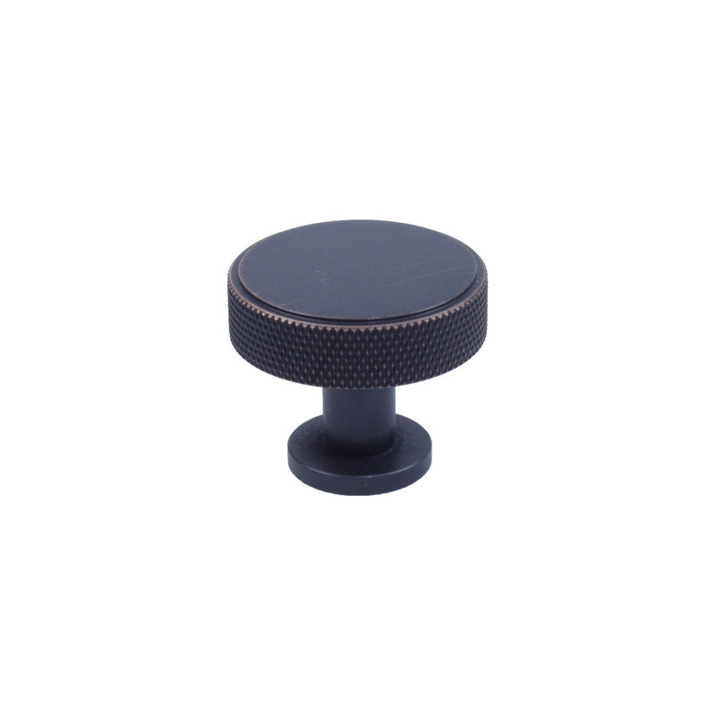 Poignée ronde 1 3/8" de diamètre Diamond Knurling, Bronze régent / Cuivre