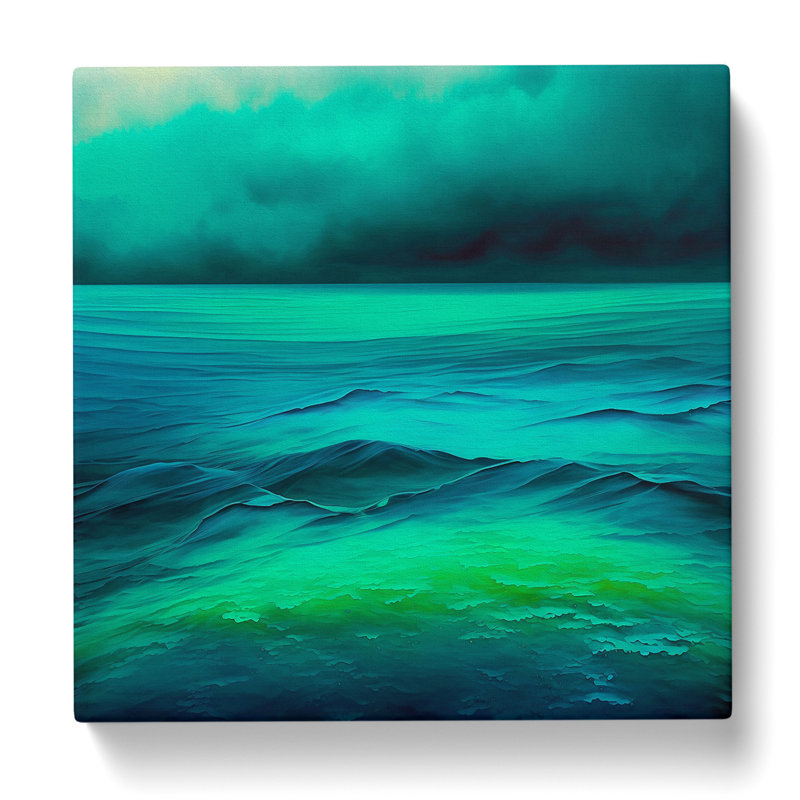 Ocean Color Field Painting No.1 - Wrapped Canvas, 50cm H x 50cm W x 3cm D